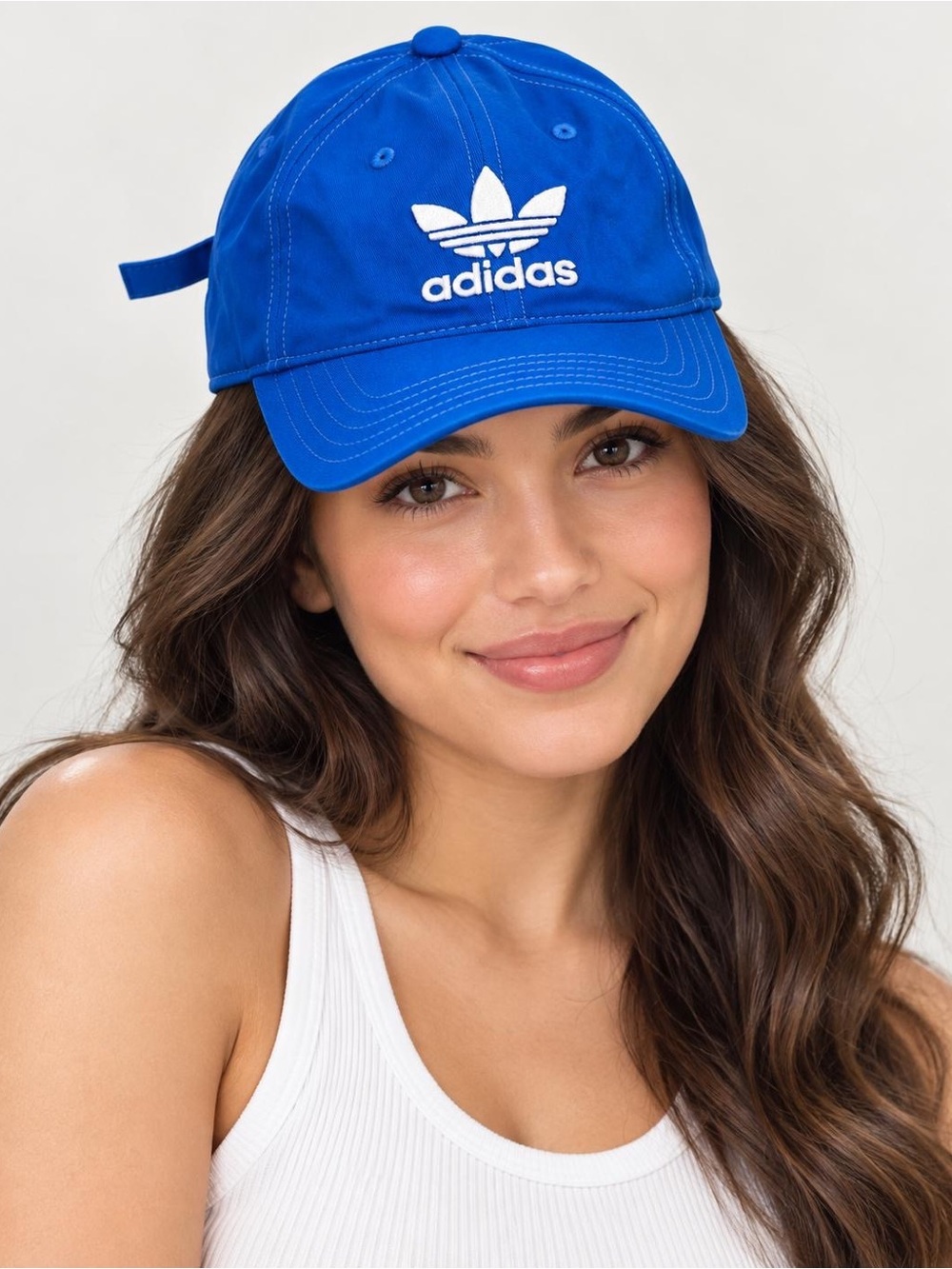 Adidas Originals Blue Trefoil Logo Adjustable Baseball Cap